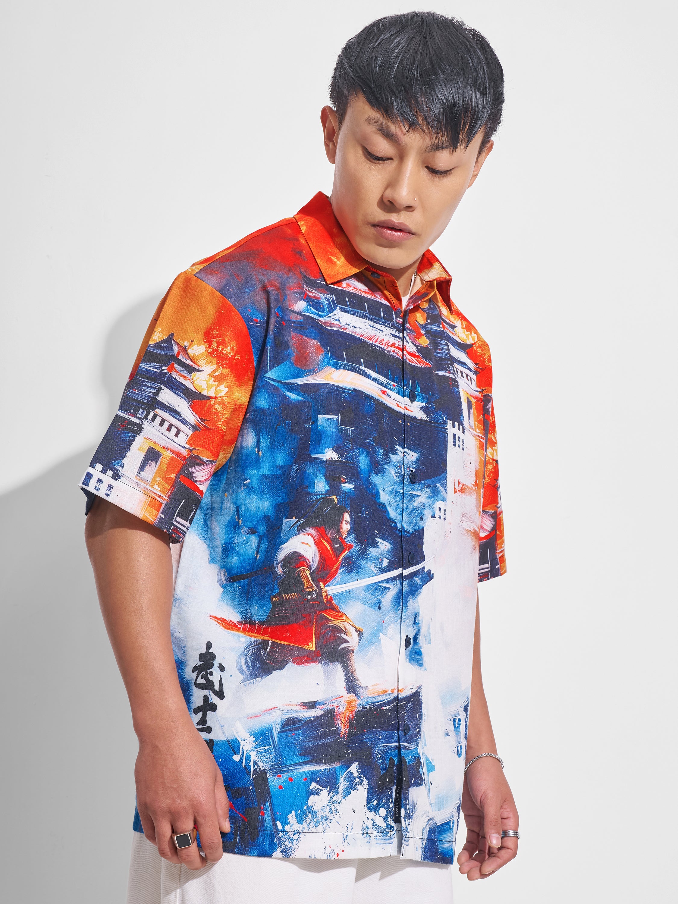 Highlander Men Multi Printed Oversized Fit Casual Shirt - Multi - Image 6