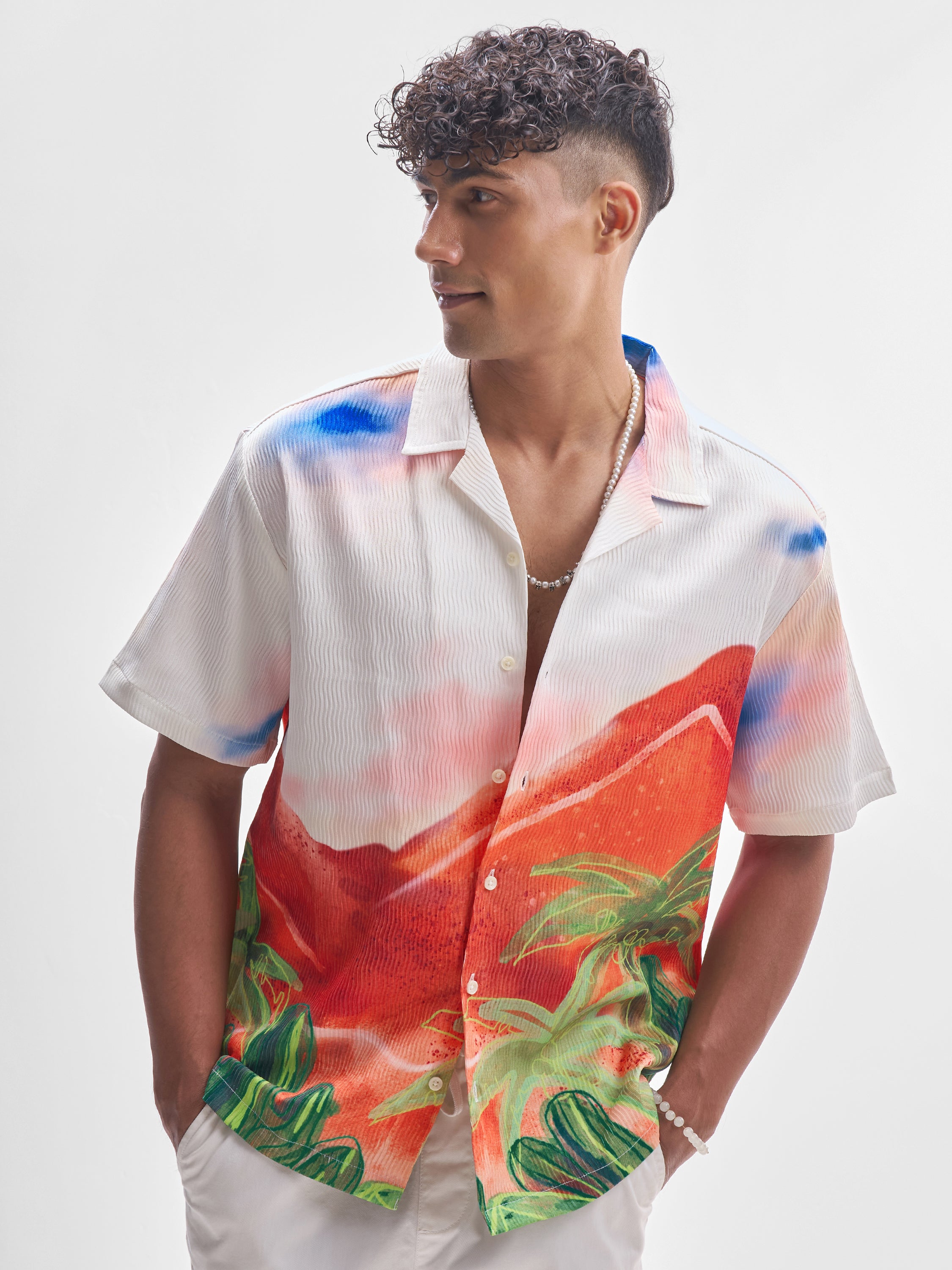 Highlander Men Multi Printed Oversized Fit Casual Shirt - Multi - Image 1