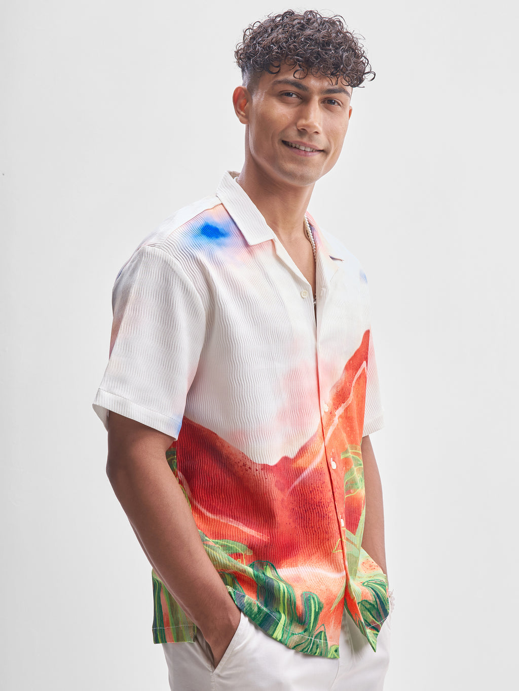 Highlander Men Multi Printed Oversized Fit Casual Shirt - Multi - Image 6