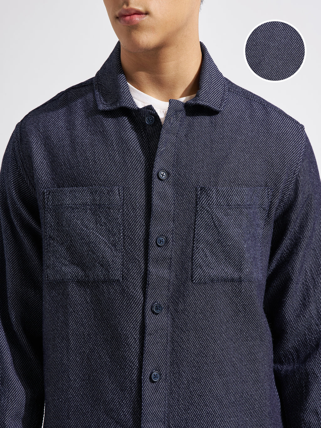 Highlander Men Navy Blue Solid Relaxed Fit Casual Shirt
