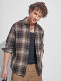 Highlander Men Brown Checked Relaxed Fit Casual Shirt - Brown - Image 1
