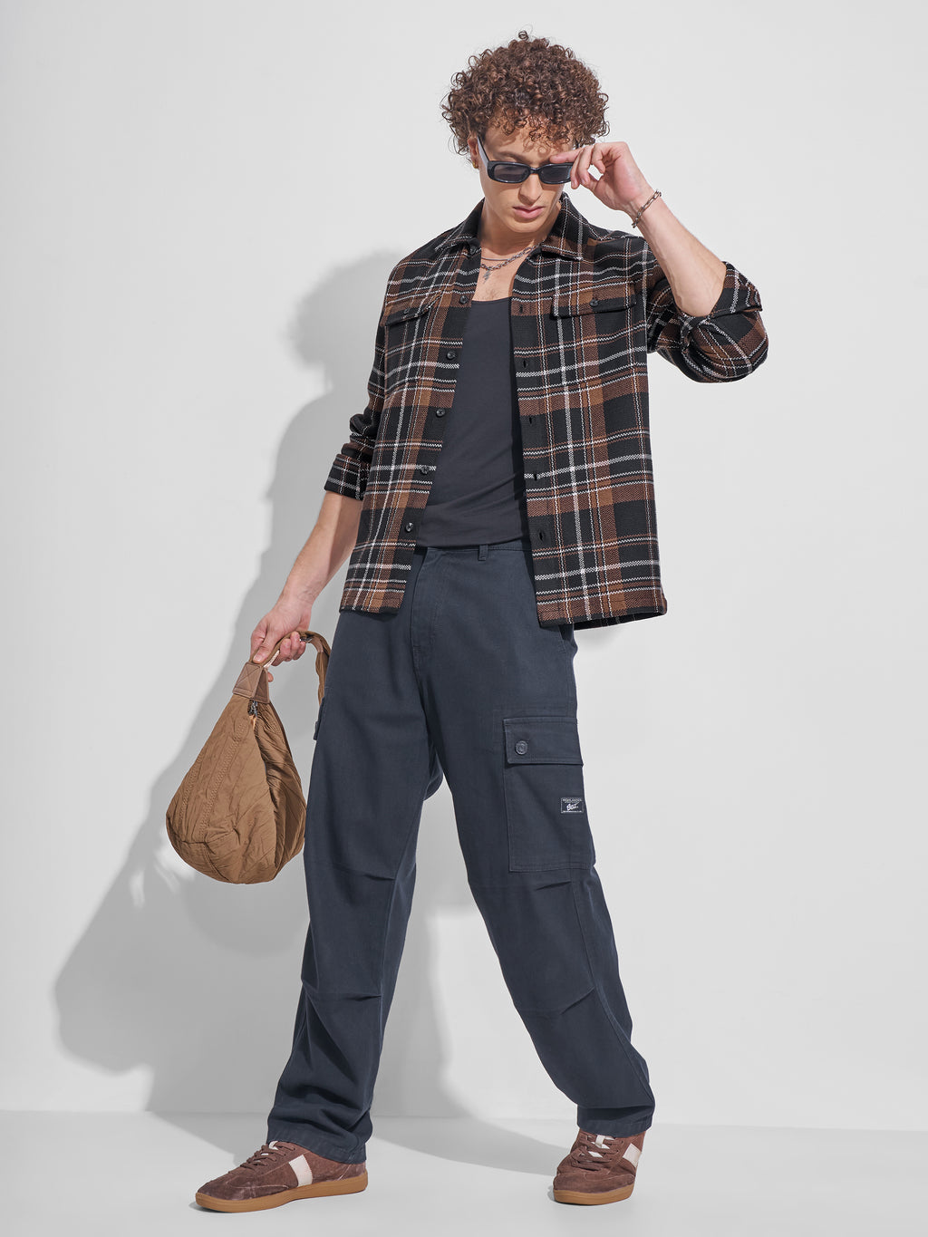 Highlander Men Black Checked Relaxed Fit Casual Shirt - Black - Image 2