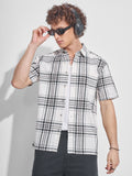 Highlander Men Off White Checked Relaxed Fit Casual Shirt - Off White - Image 1