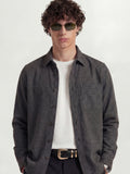 Highlander Men Charcoal Self Design Relaxed Fit Casual Shirt - Charcoal - Image 1