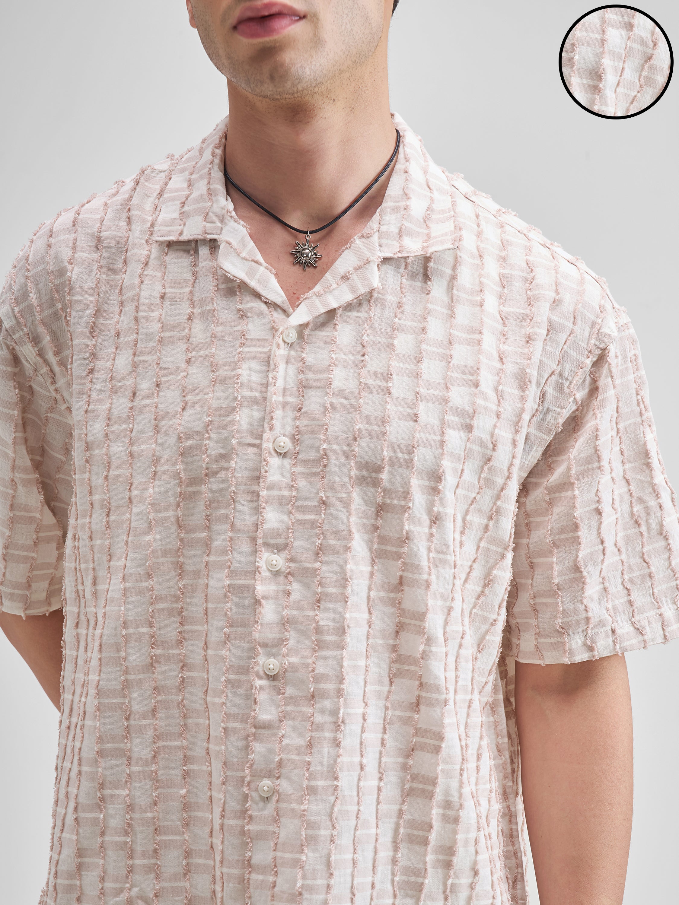 Highlander Men Purple Self Design Oversized Fit Casual Shirt - Purple - Image 5
