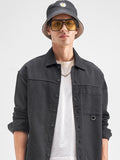 Highlander Men Black Self Design Oversized Fit Casual Shirt - Black - Image 1