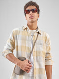 Highlander Men Yellow Checked Relaxed Fit Casual Shirt - Yellow - Image 1