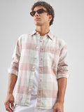Highlander Men Pink Checked Relaxed Fit Casual Shirt - Pink - Image 1