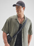 Highlander Men Olive Self Design Oversized Fit Casual Shirt - Olive - Image 1