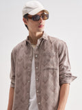Highlander Men Mauve Self Design Relaxed Fit Casual Shirt - Mauve - Image 1