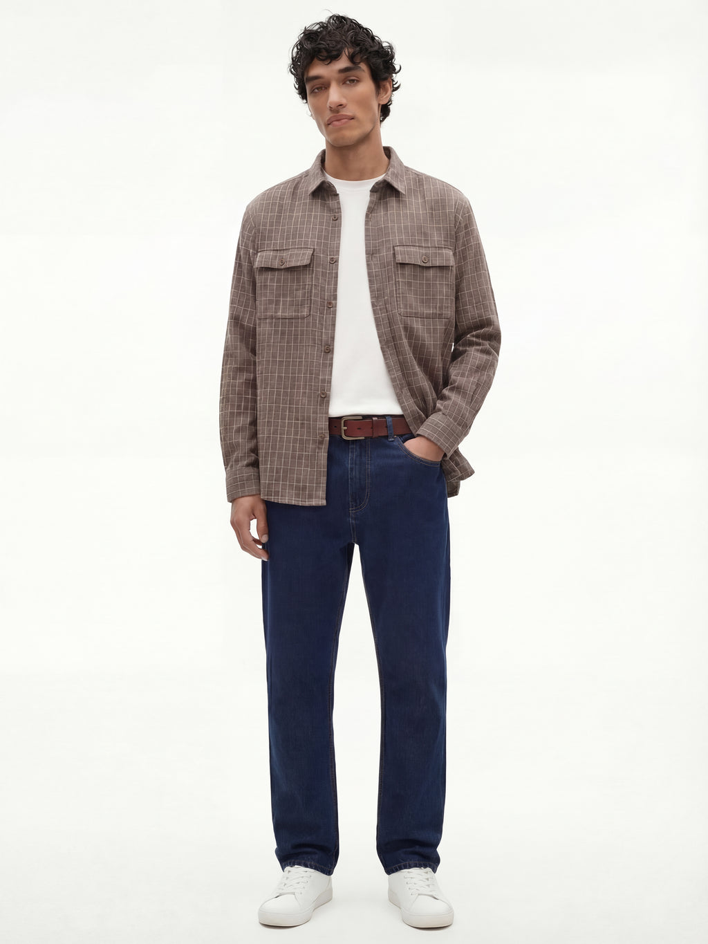 Highlander Men Taupe Checked Relaxed Fit Casual Shirt - Taupe - Image 2