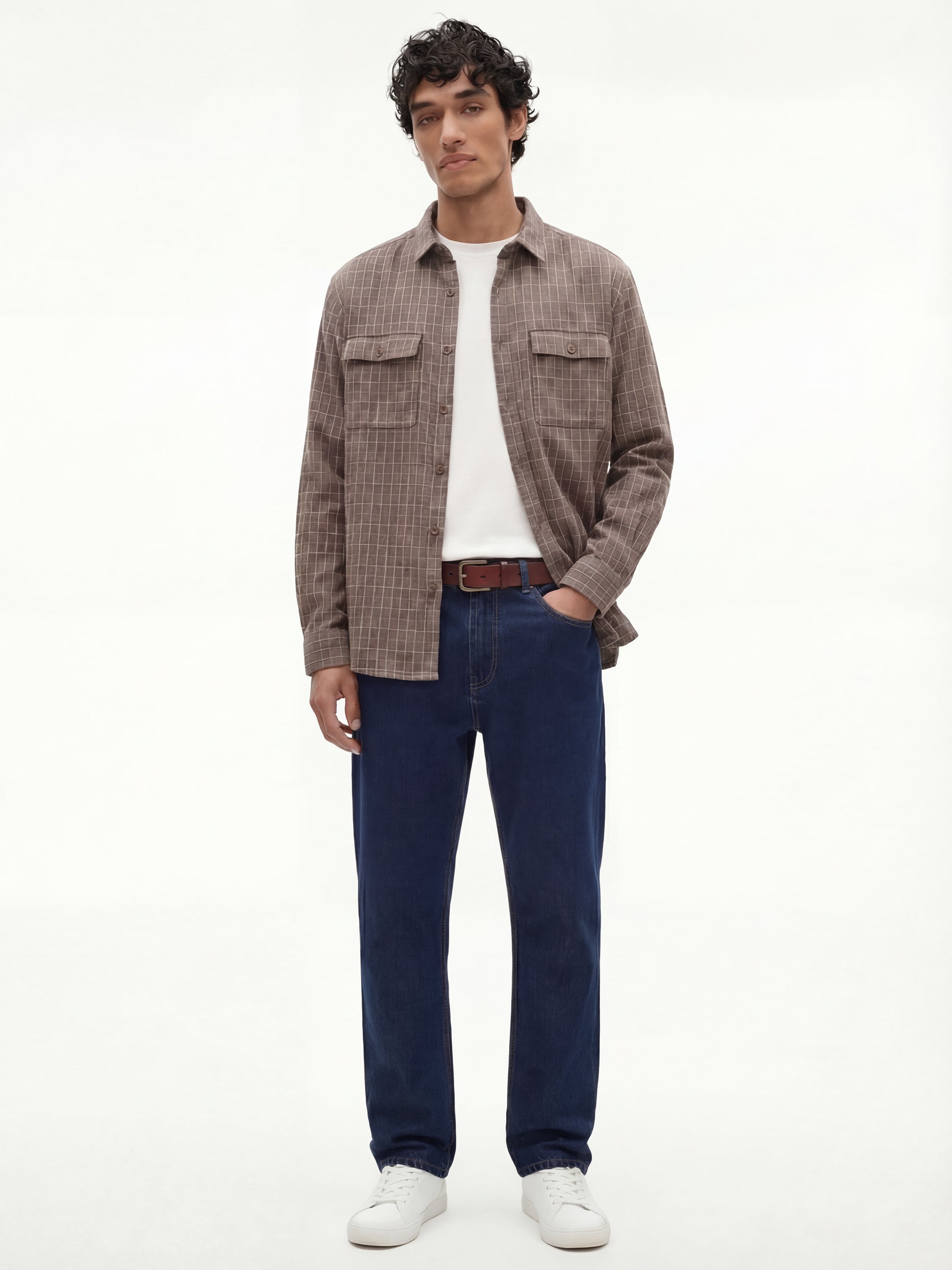 Highlander Men Taupe Checked Relaxed Fit Casual Shirt - Taupe - Image 2