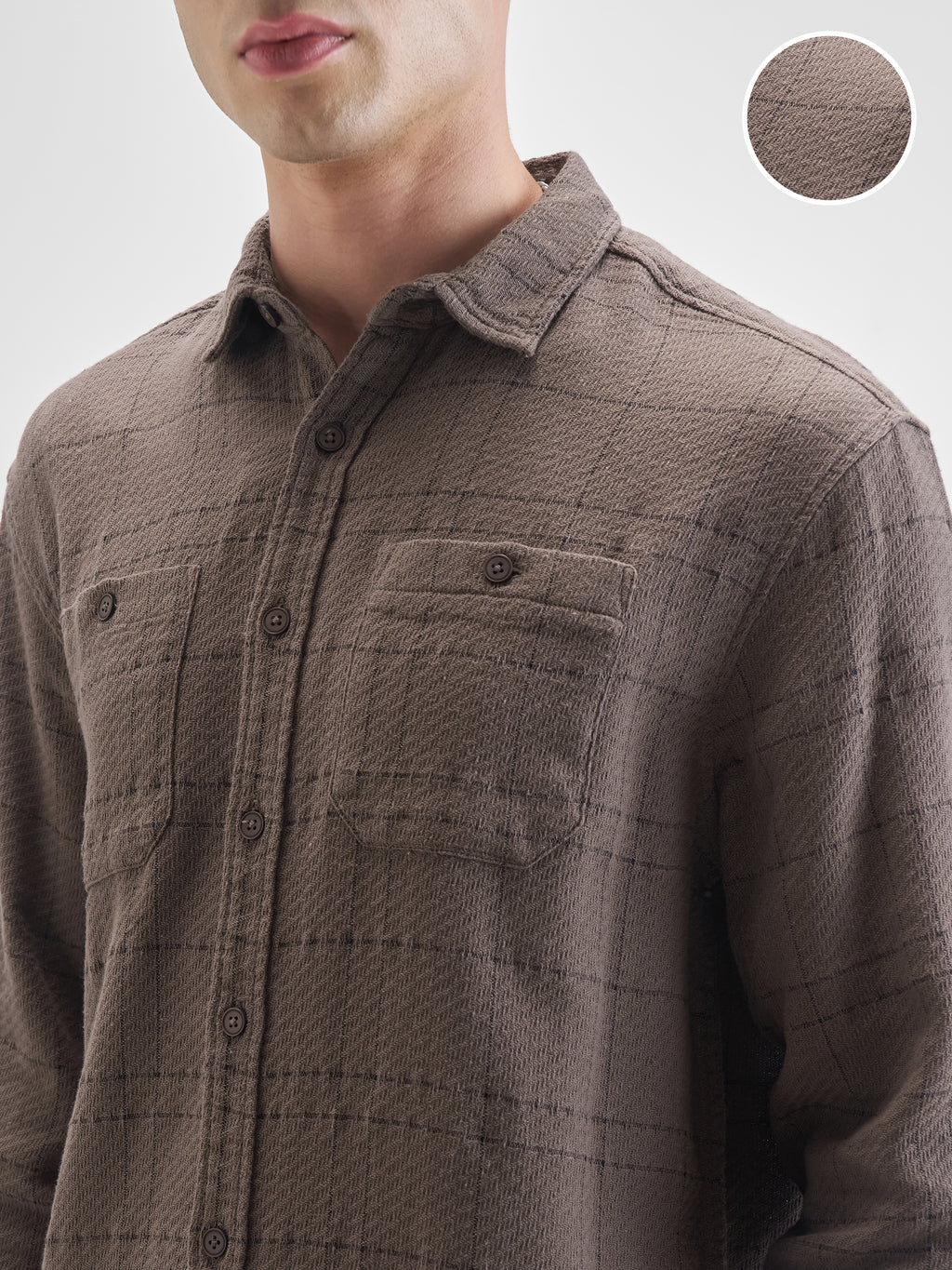 Highlander Men Brown Checked Relaxed Fit Casual Shirt - Brown - Image 5