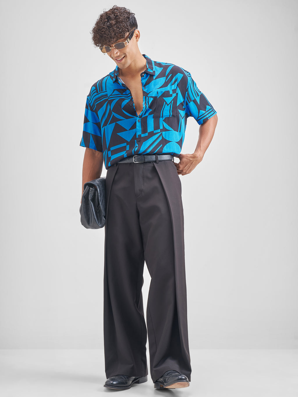 Highlander Men Blue Blue Printed Oversized Fit Casual Shirt - Blue - Image 2