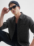 Highlander Men Grey Self Design Relaxed Fit Casual Shirt - Grey - Image 1