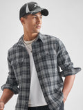 Highlander Men Checked Oversized Fit Casual Shirt - Black - Image 1