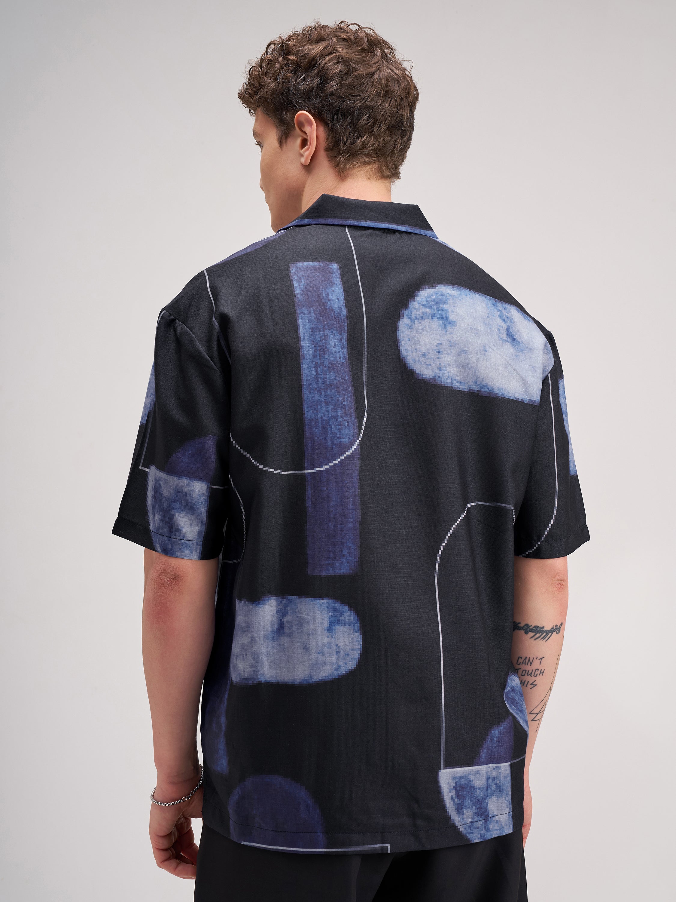 Highlander Men Black Printed Relaxed Fit Casual Shirt - Black - Image 3