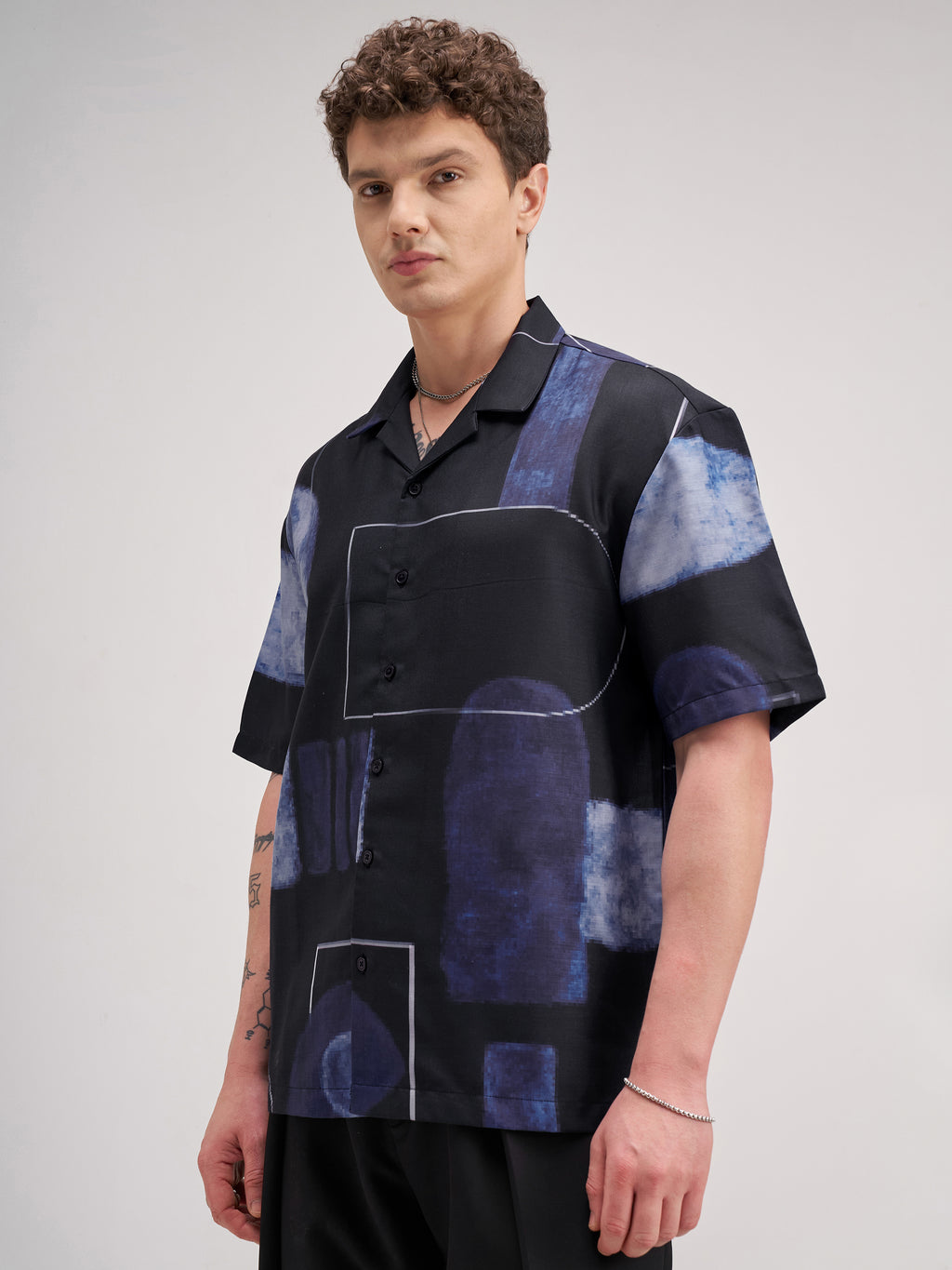 Highlander Men Black Printed Relaxed Fit Casual Shirt - Black - Image 4