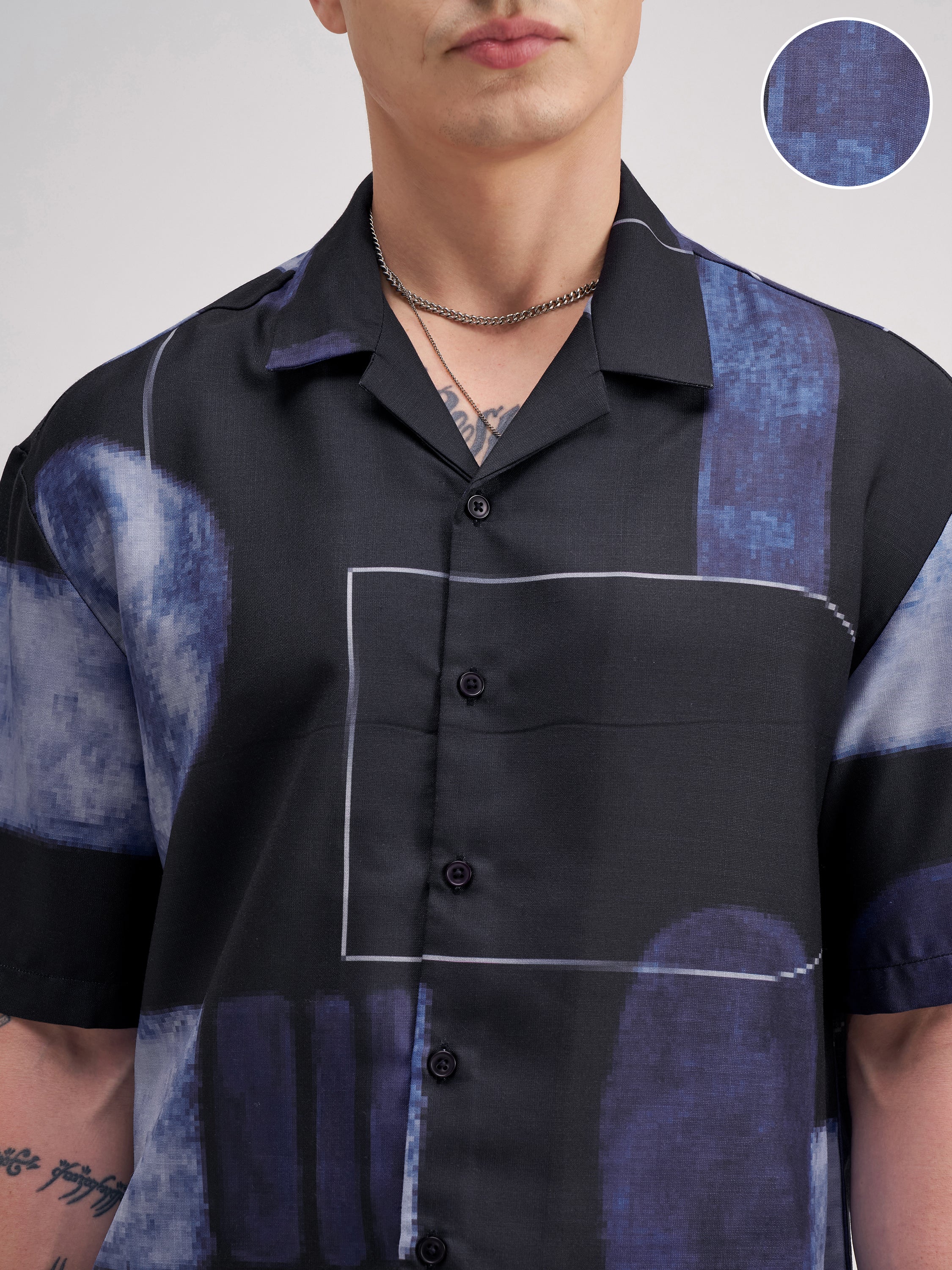 Highlander Men Black Printed Relaxed Fit Casual Shirt - Black - Image 5