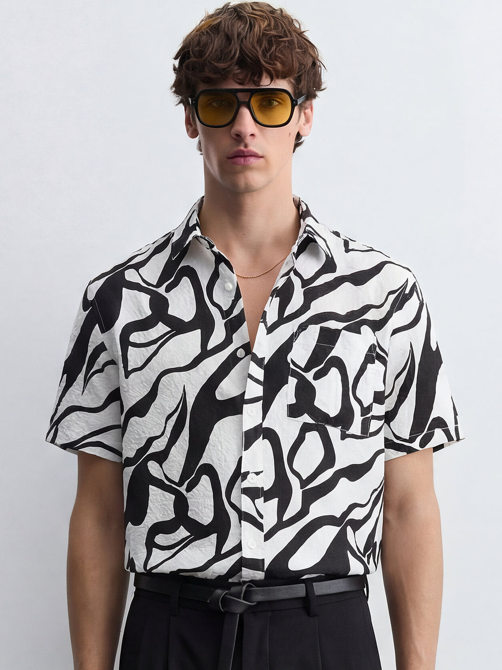 Highlander Men White Printed Relaxed Fit Casual Shirt - White - Image 1