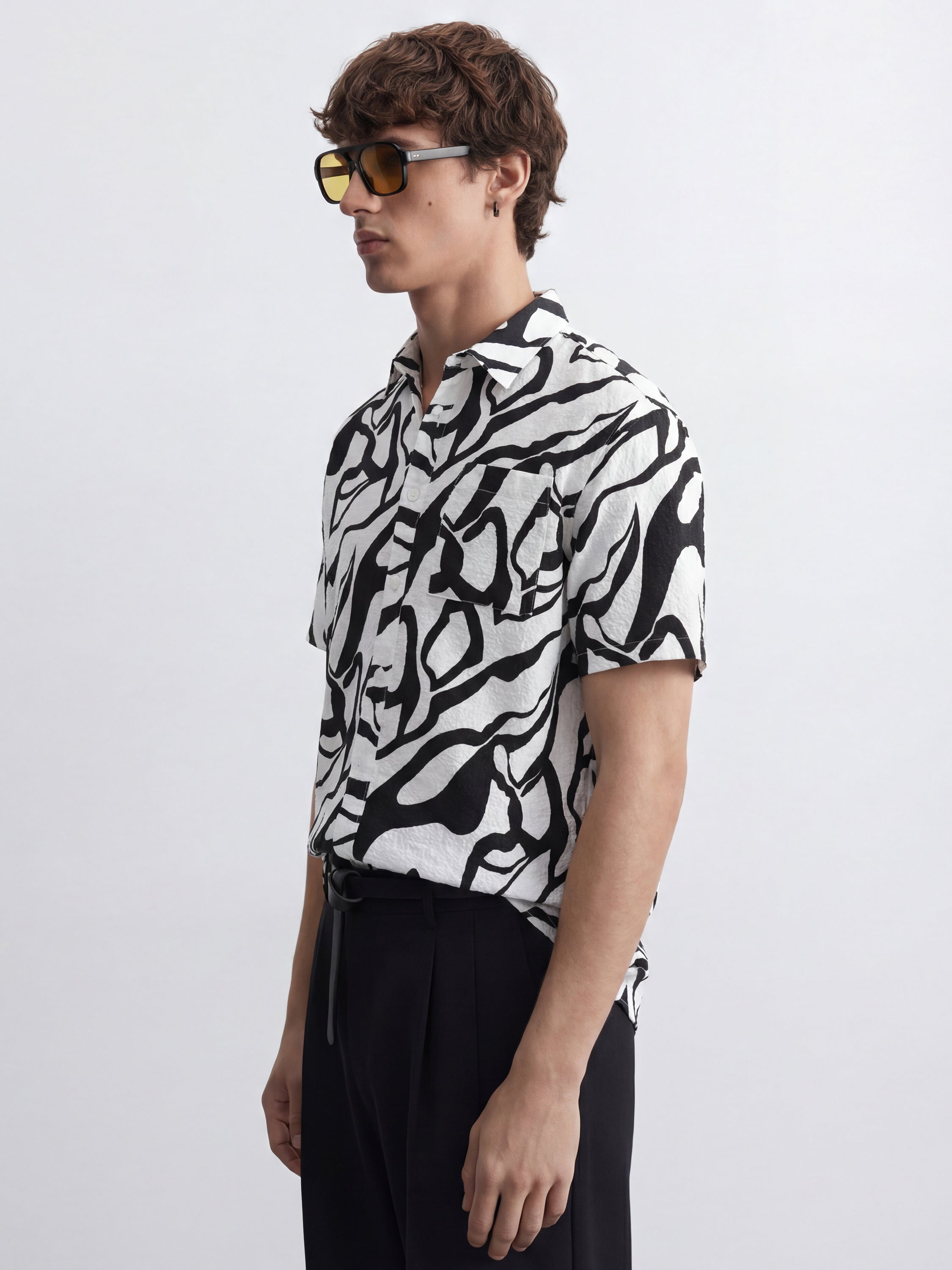 Highlander Men White Printed Relaxed Fit Casual Shirt - White - Image 4
