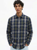 Highlander Men Olive Checked Relaxed Fit Casual Shirt - Olive - Image 1
