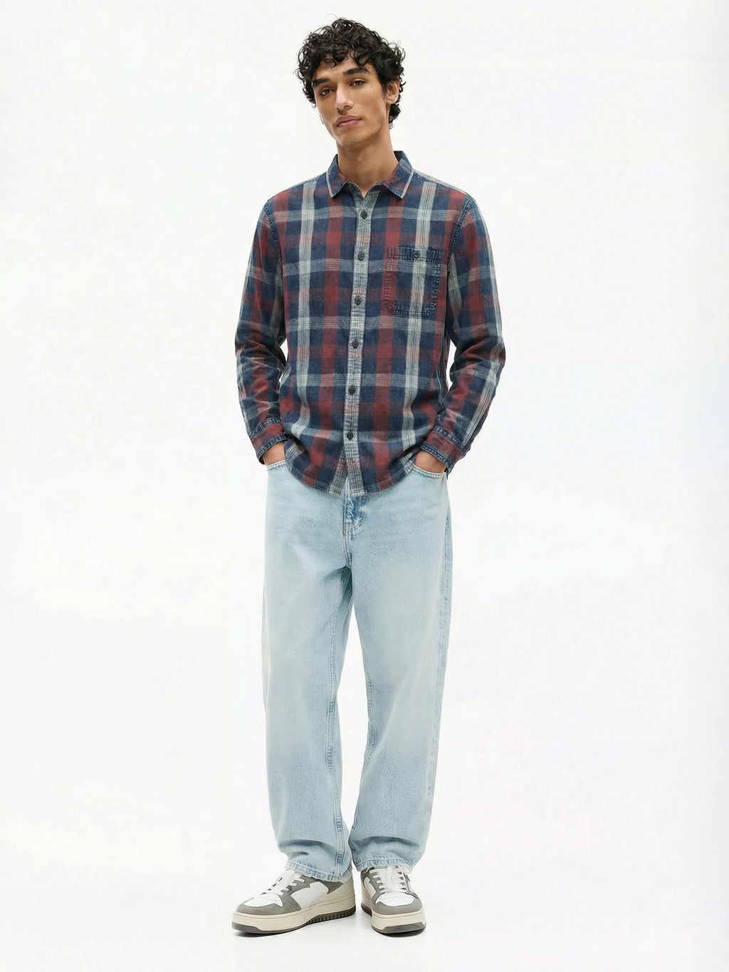 Highlander Men Maroon Checked Relaxed Fit Casual Shirt - Maroon - Image 2