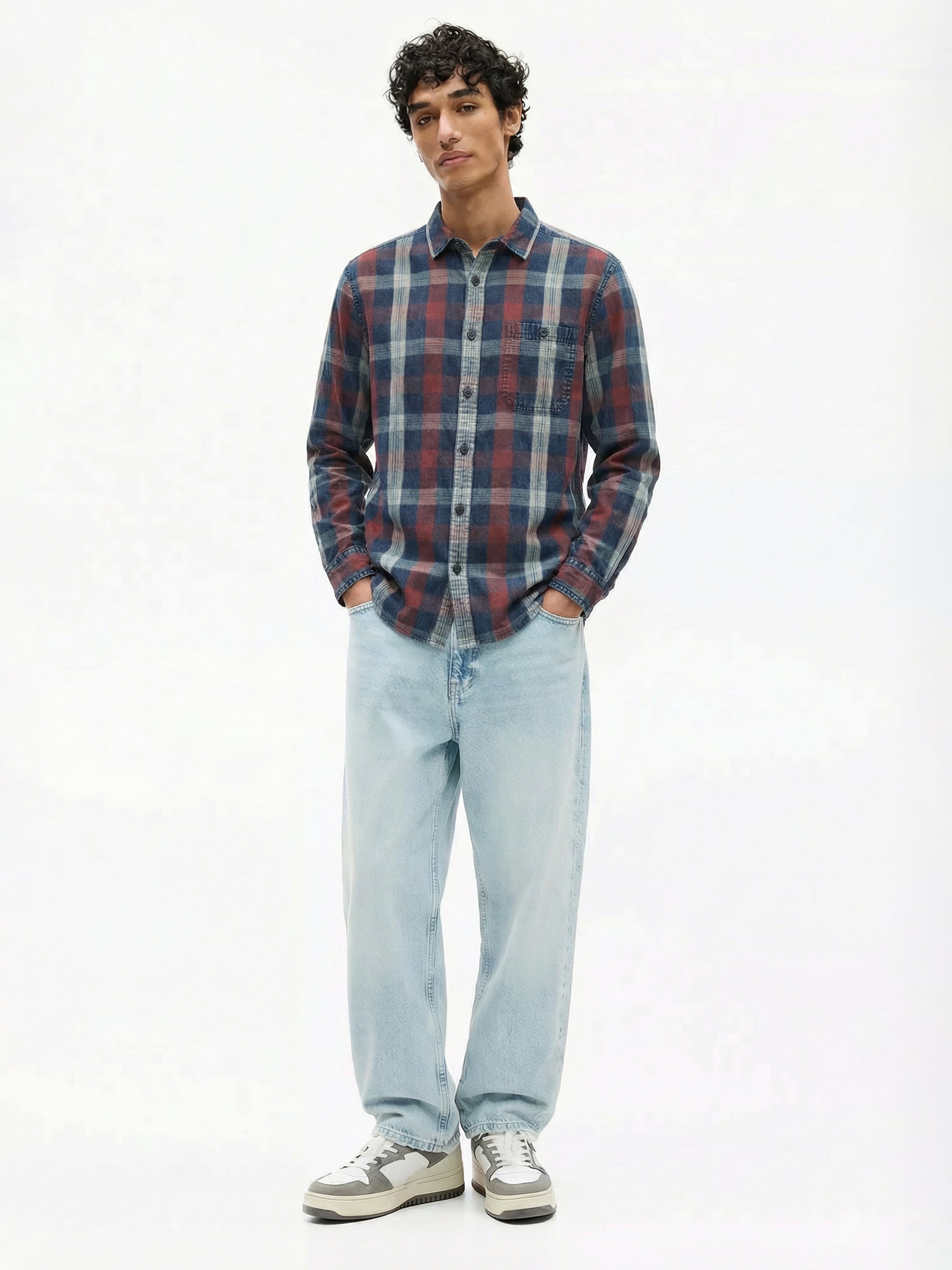 Highlander Men Maroon Checked Relaxed Fit Casual Shirt - Maroon - Image 2