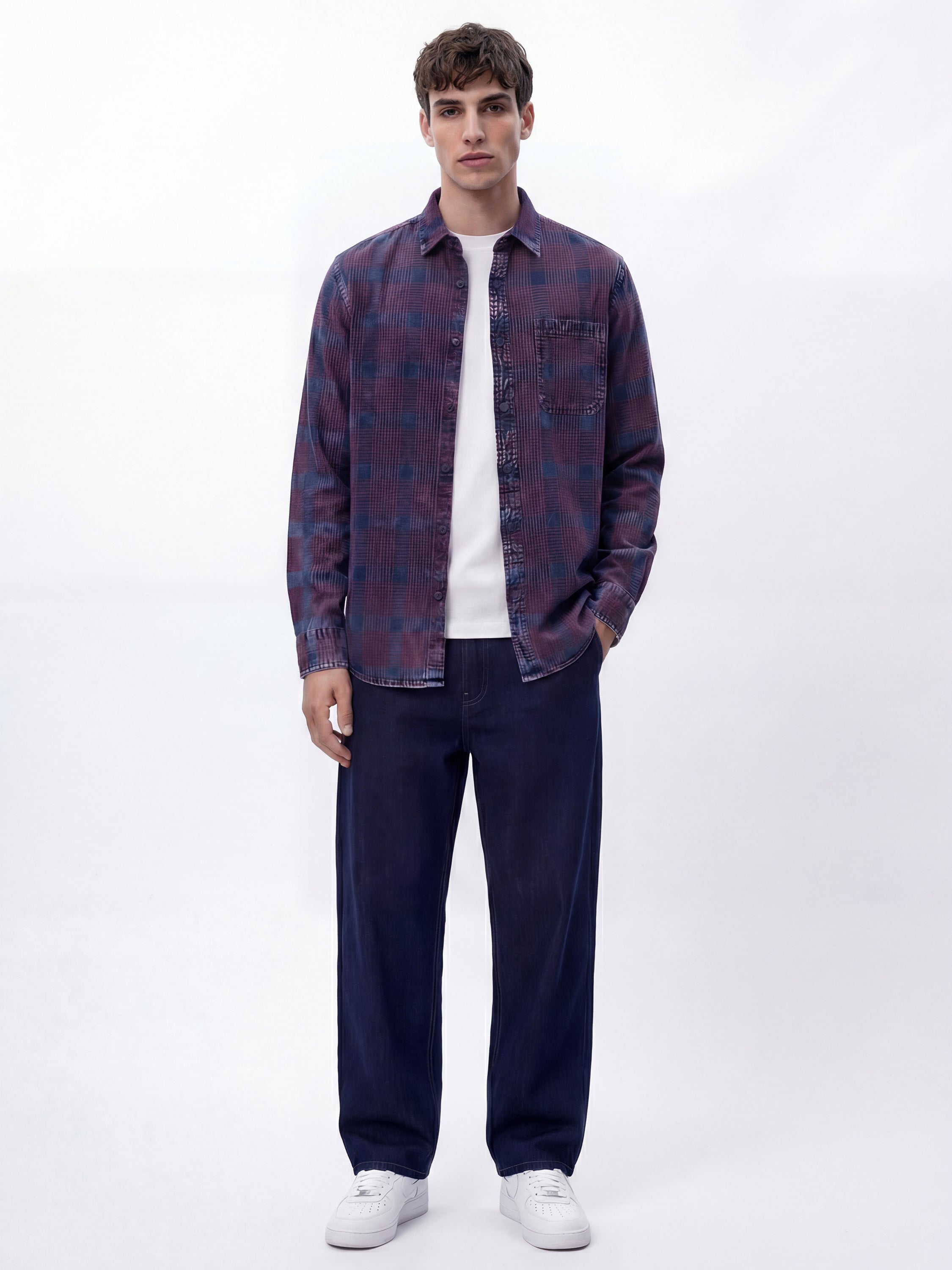 Highlander Men Maroon Checked Relaxed Fit Casual Shirt - Maroon - Image 2