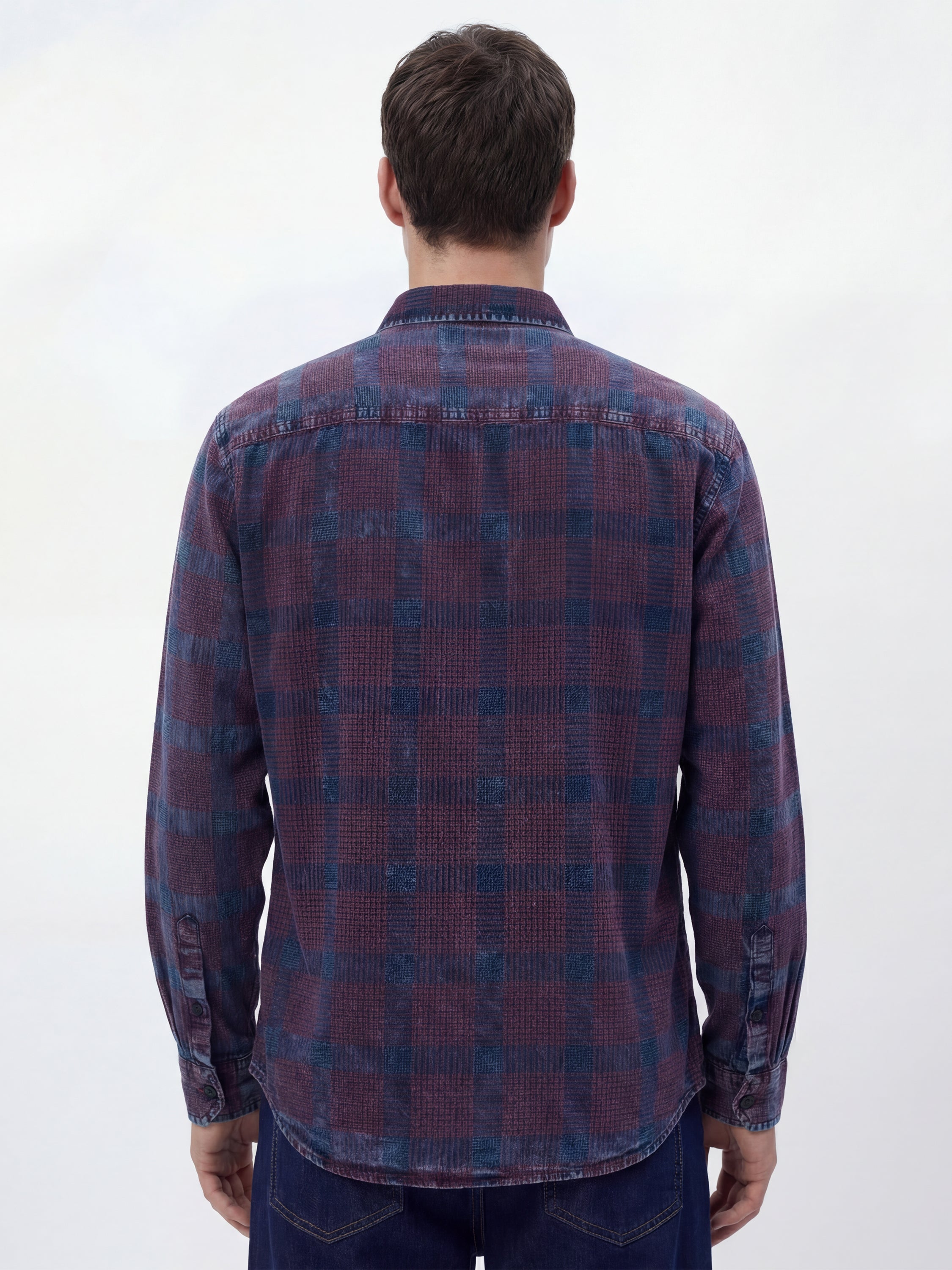 Highlander Men Maroon Checked Relaxed Fit Casual Shirt - Maroon - Image 3