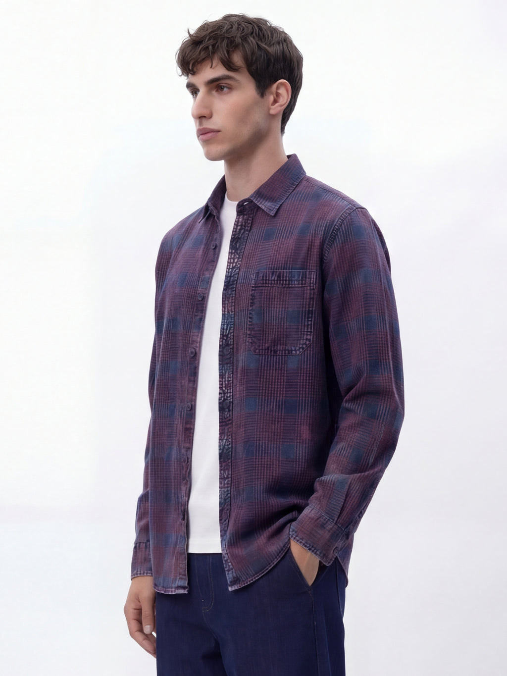Highlander Men Maroon Checked Relaxed Fit Casual Shirt - Maroon - Image 4