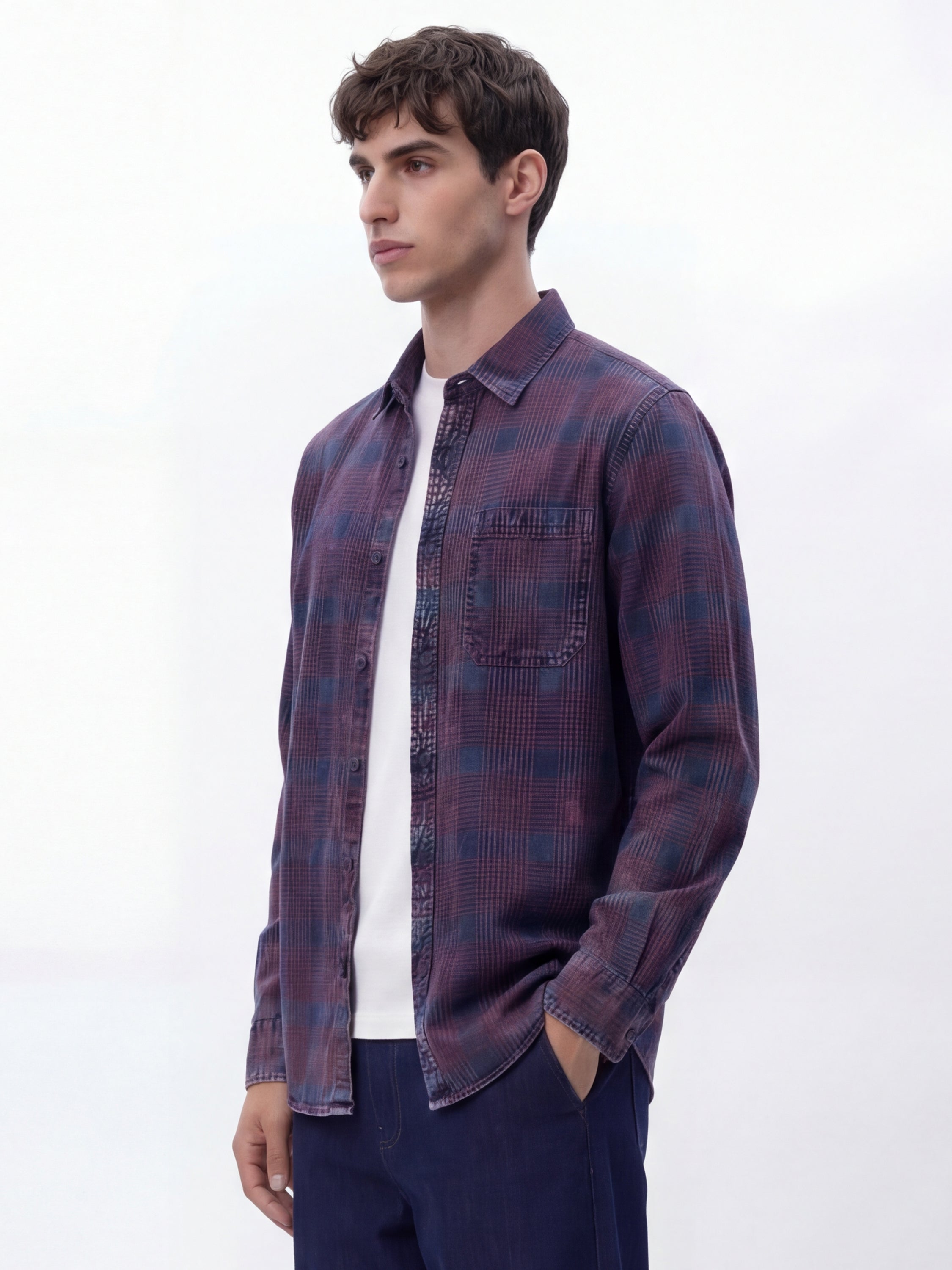 Highlander Men Maroon Checked Relaxed Fit Casual Shirt - Maroon - Image 4