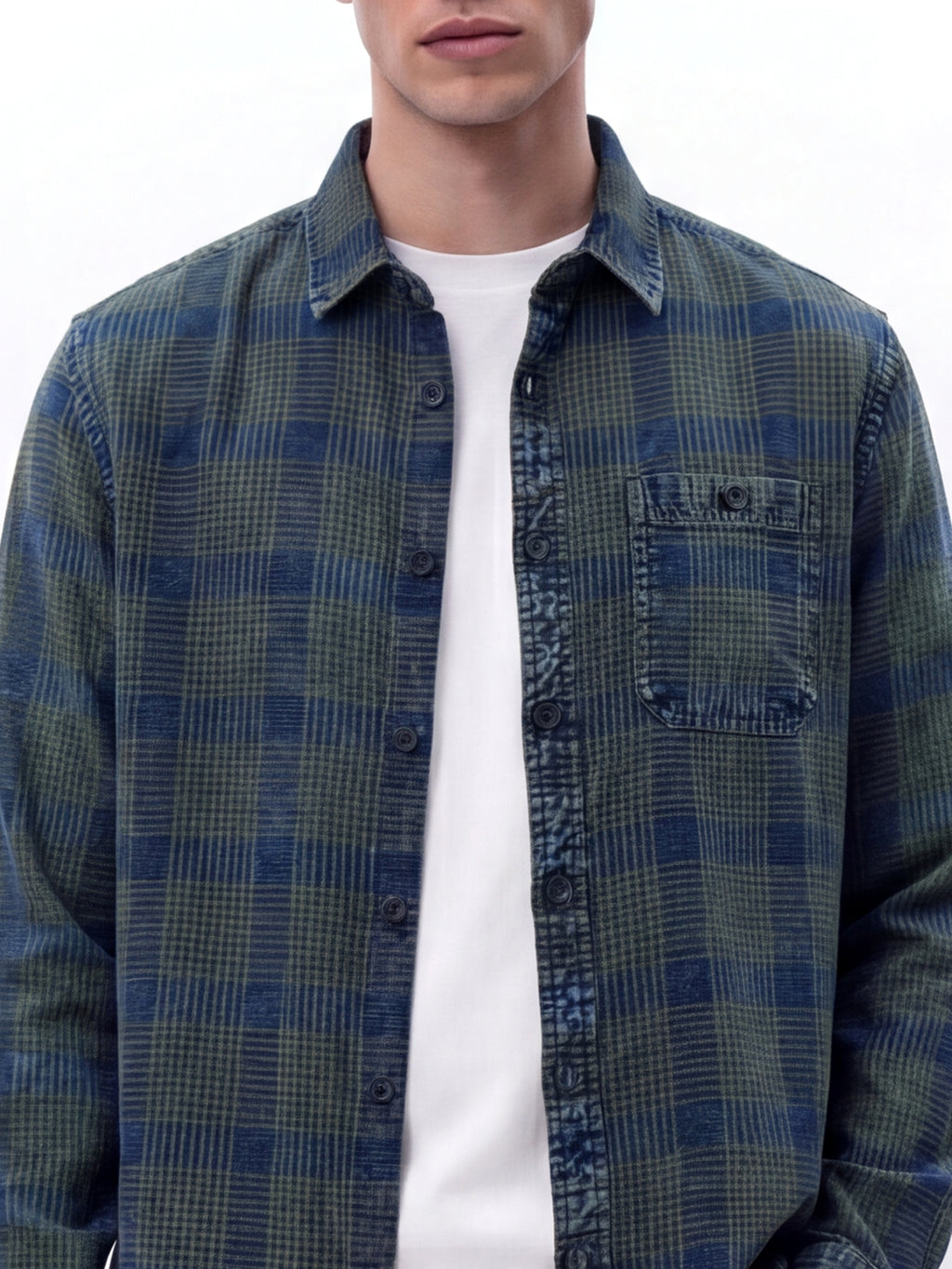 Highlander Men Navy Blue Checked Relaxed Fit Casual Shirt - Navy Blue - Image 5
