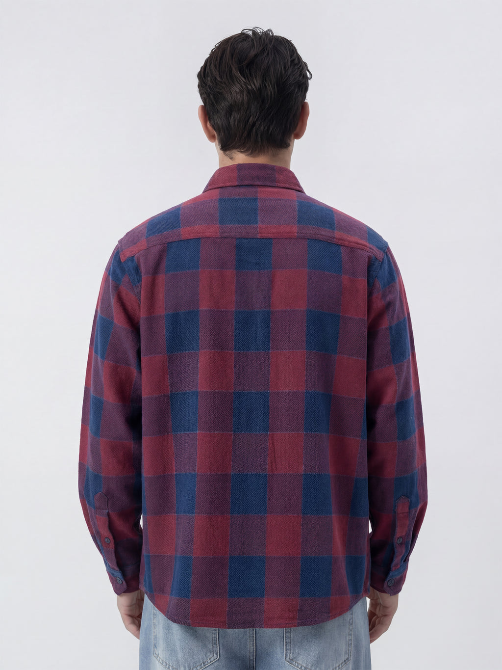 Highlander Men Burgundy Checked Relaxed Fit Casual Shirt - Burgundy - Image 3