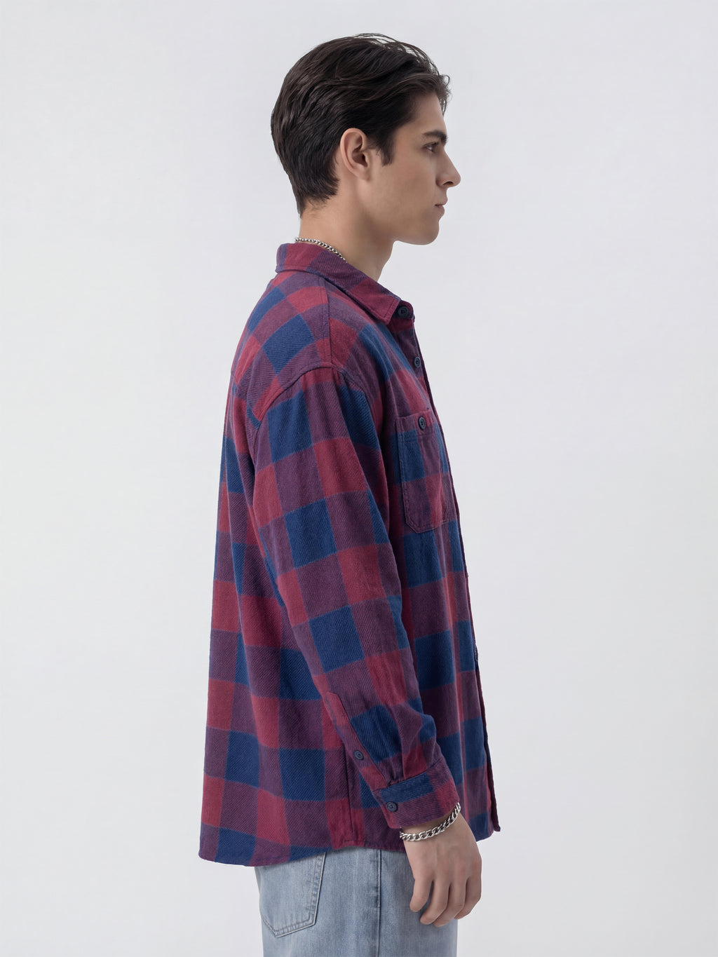 Highlander Men Burgundy Checked Relaxed Fit Casual Shirt - Burgundy - Image 5