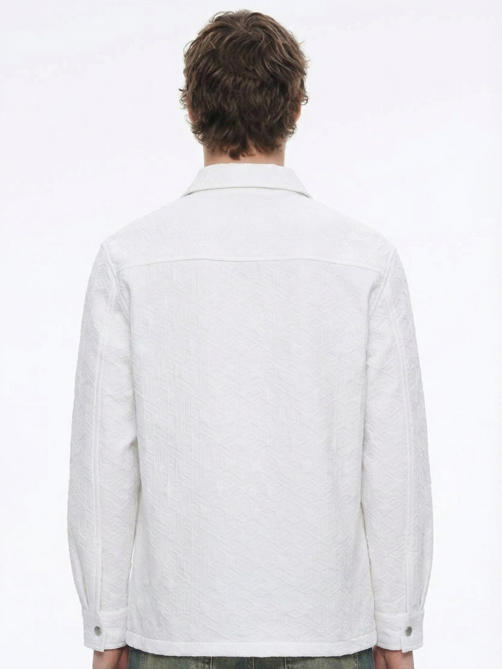 Highlander Men White Self Design Relaxed Fit Casual Shirt - White - Image 3