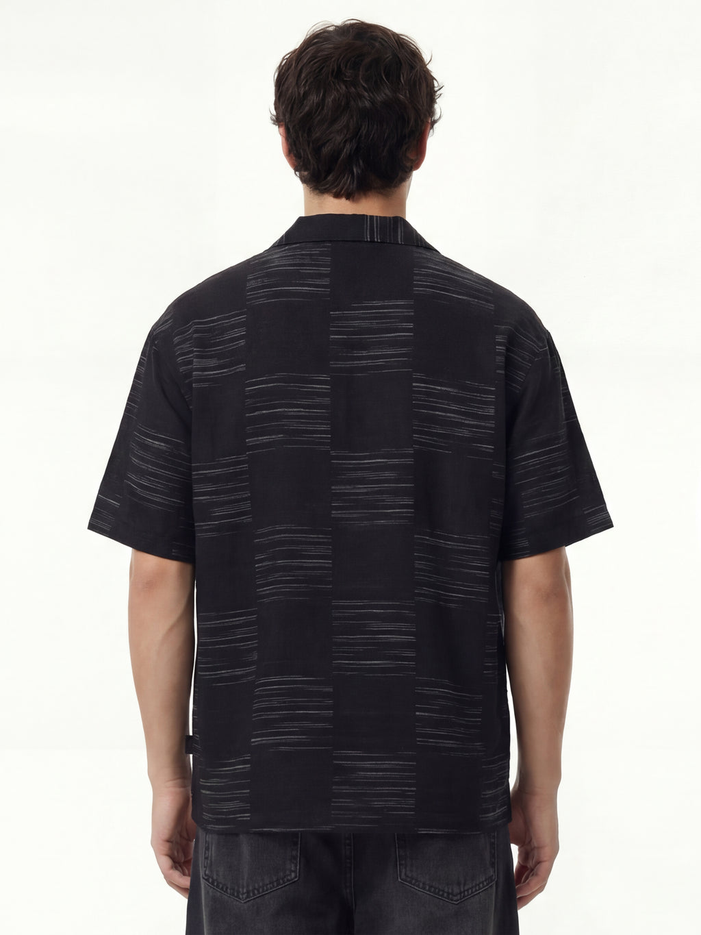 Highlander Men Black Self Design Oversized Fit Casual Shirt - Black - Image 3