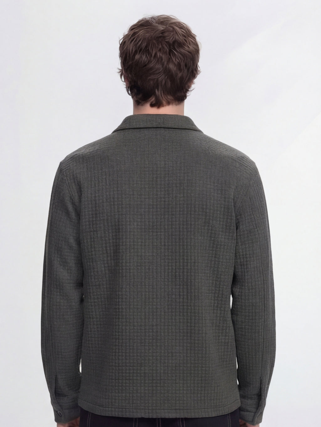 Highlander Men Grey Self Design Relaxed Fit Casual Shirt - Grey - Image 3