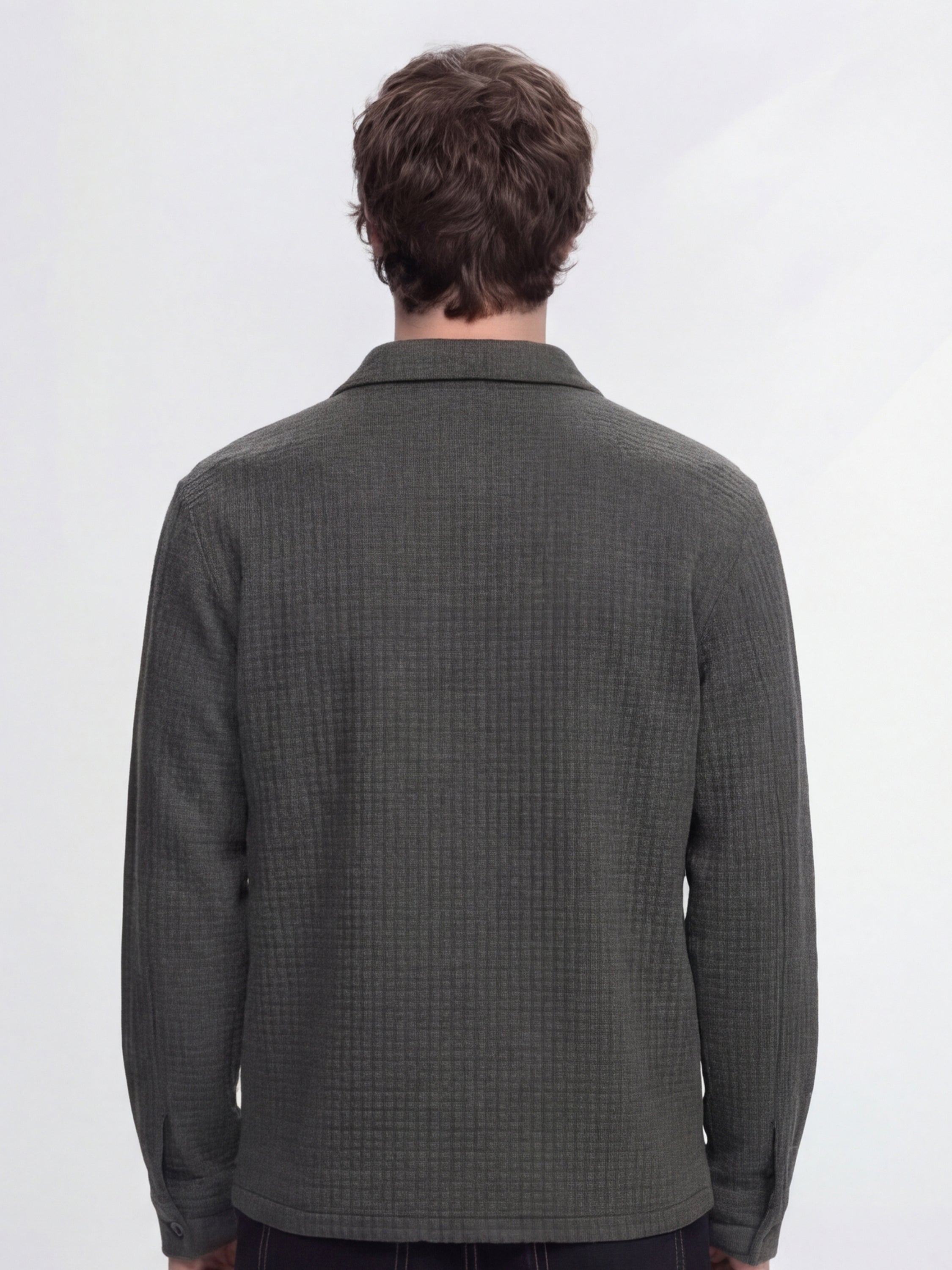 Highlander Men Grey Self Design Relaxed Fit Casual Shirt - Grey - Image 3