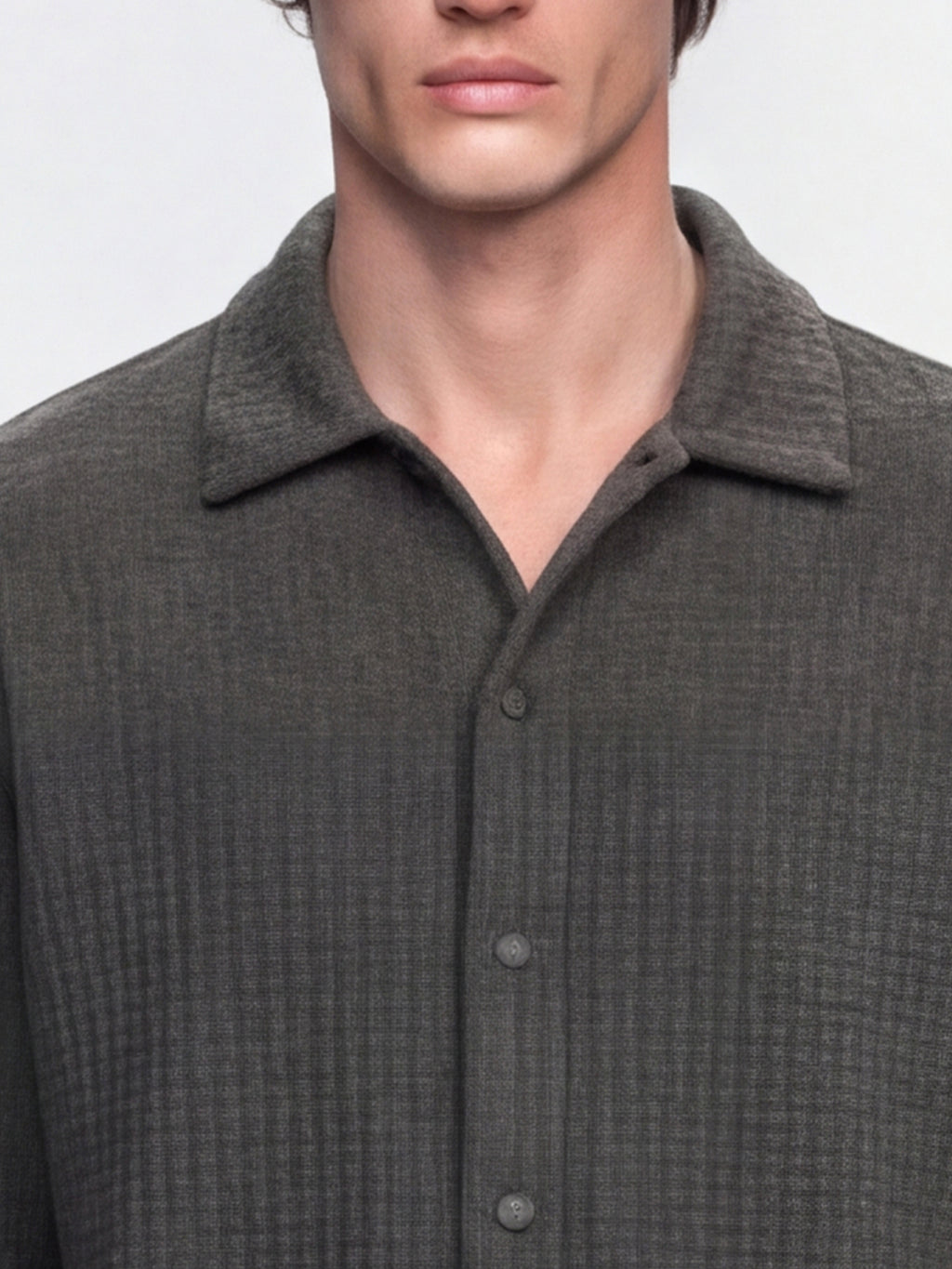 Highlander Men Grey Self Design Relaxed Fit Casual Shirt - Grey - Image 6