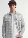 Highlander Men Grey Checked Oversized Fit Casual Shirt - Grey - Image 1