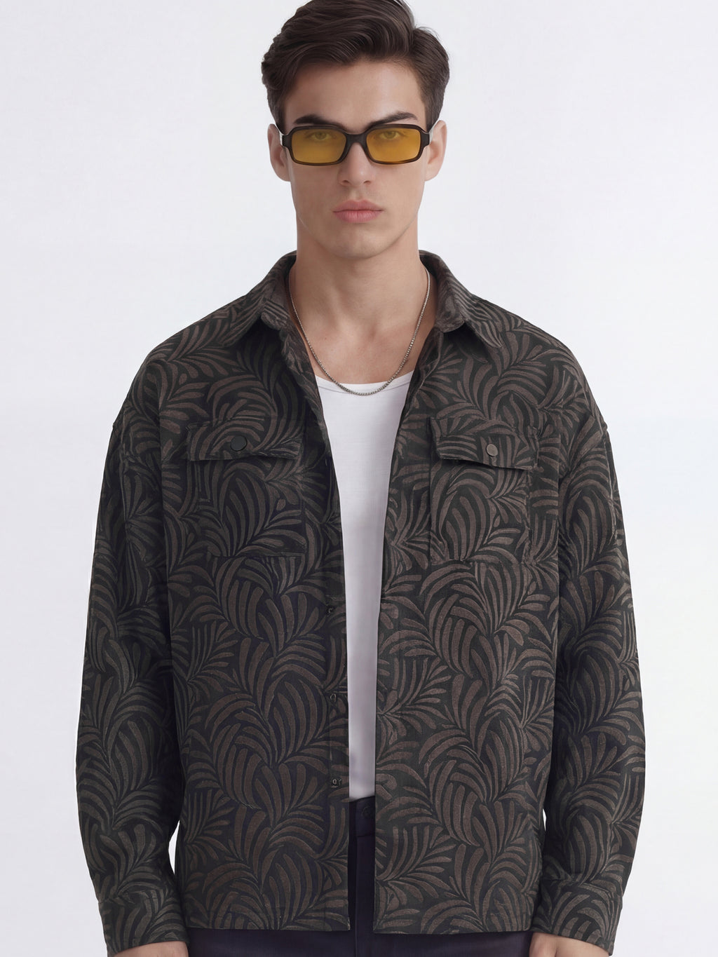 Highlander Men Black Printed Relaxed Fit Casual Shirt - Black - Image 1