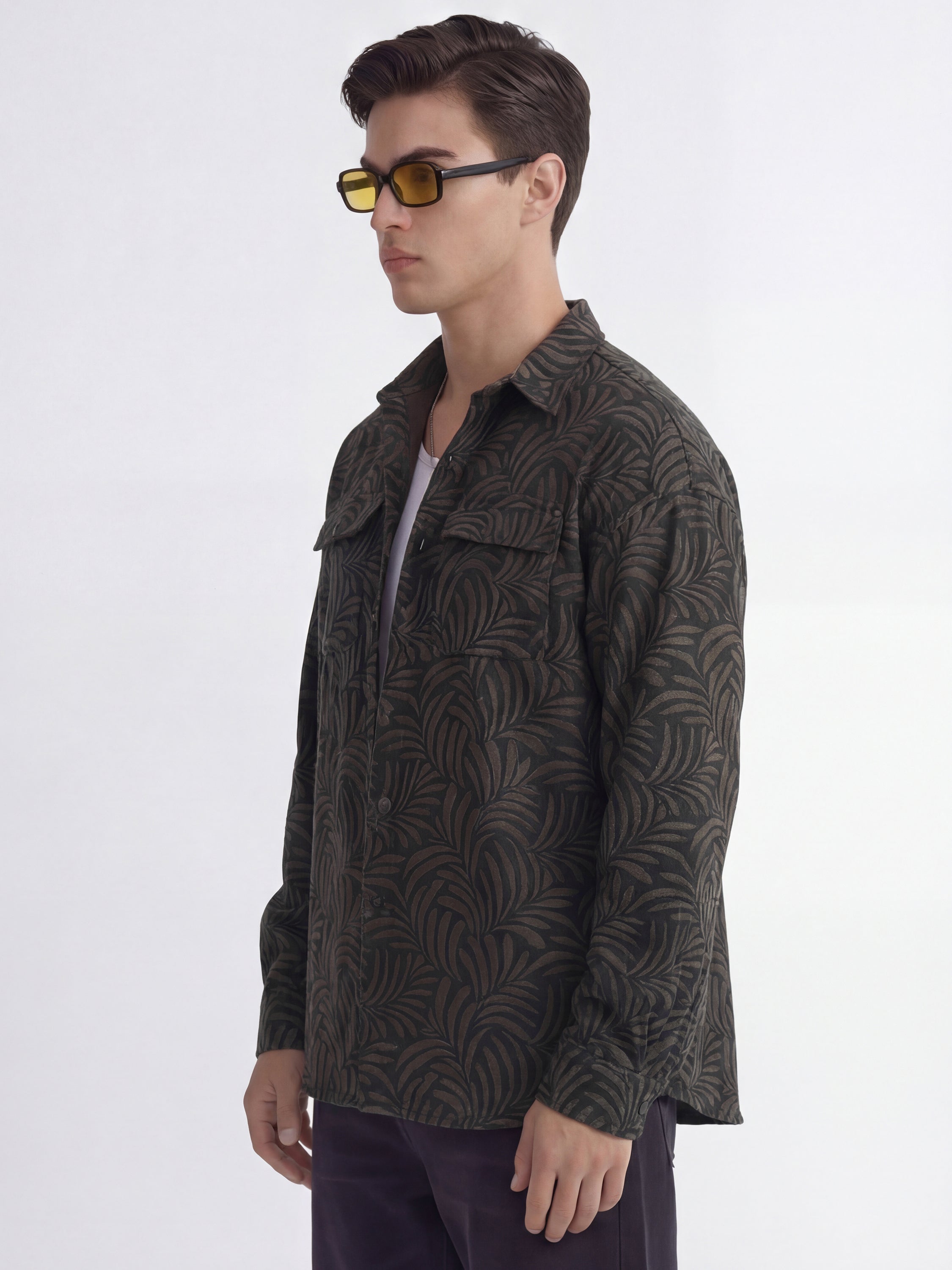 Highlander Men Black Printed Relaxed Fit Casual Shirt - Black - Image 4