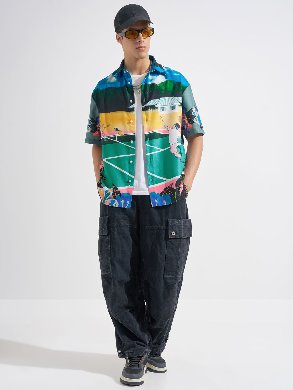 Highlander Men Multi Printed Oversized Fit Casual Shirt