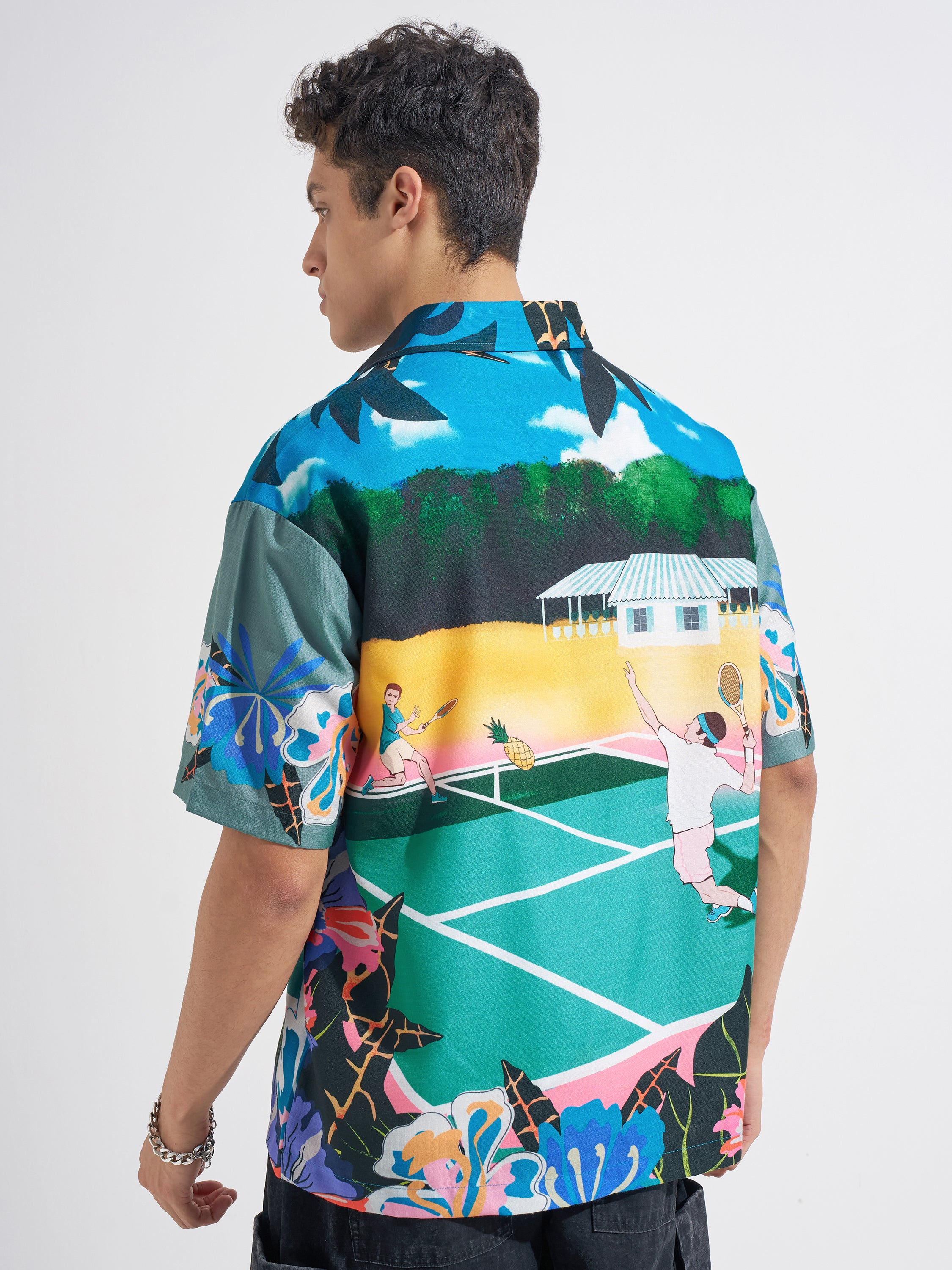 Highlander Men Multi Printed Oversized Fit Casual Shirt