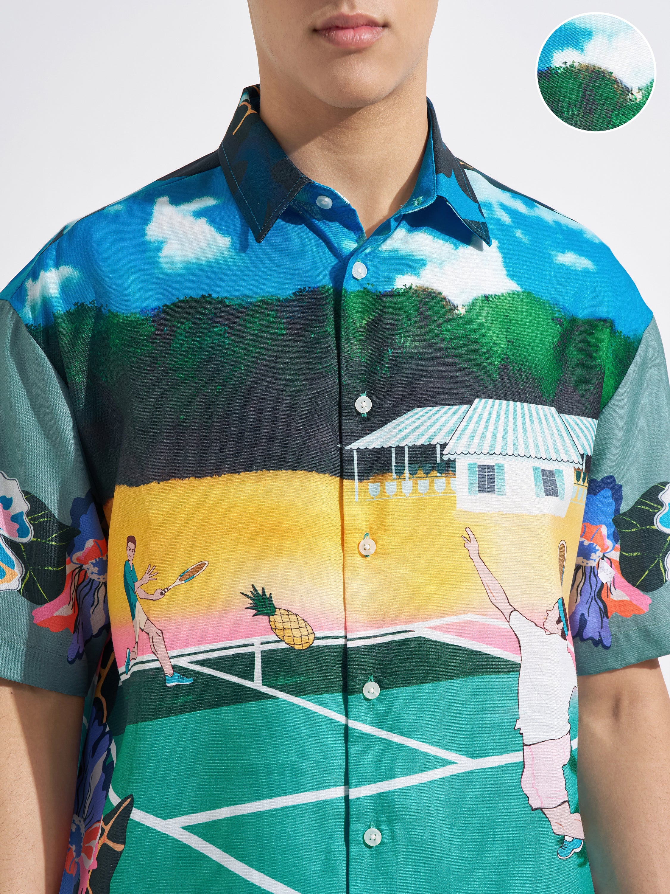 Highlander Men Multi Printed Oversized Fit Casual Shirt