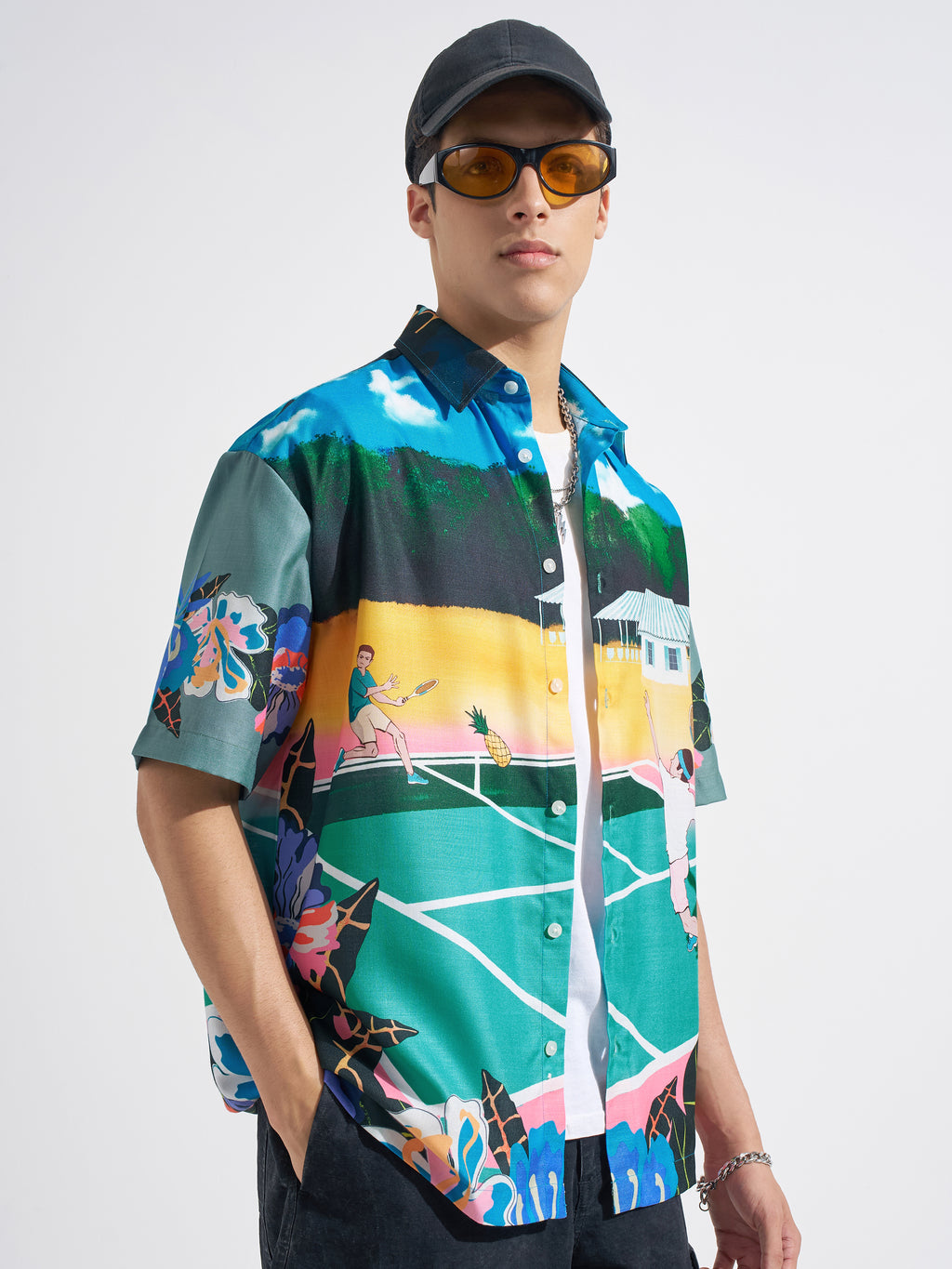 Highlander Men Multi Printed Oversized Fit Casual Shirt