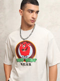 Highlander Men Off White Printed Round Neck Oversized Fit T-Shirt - Off White - Image 1