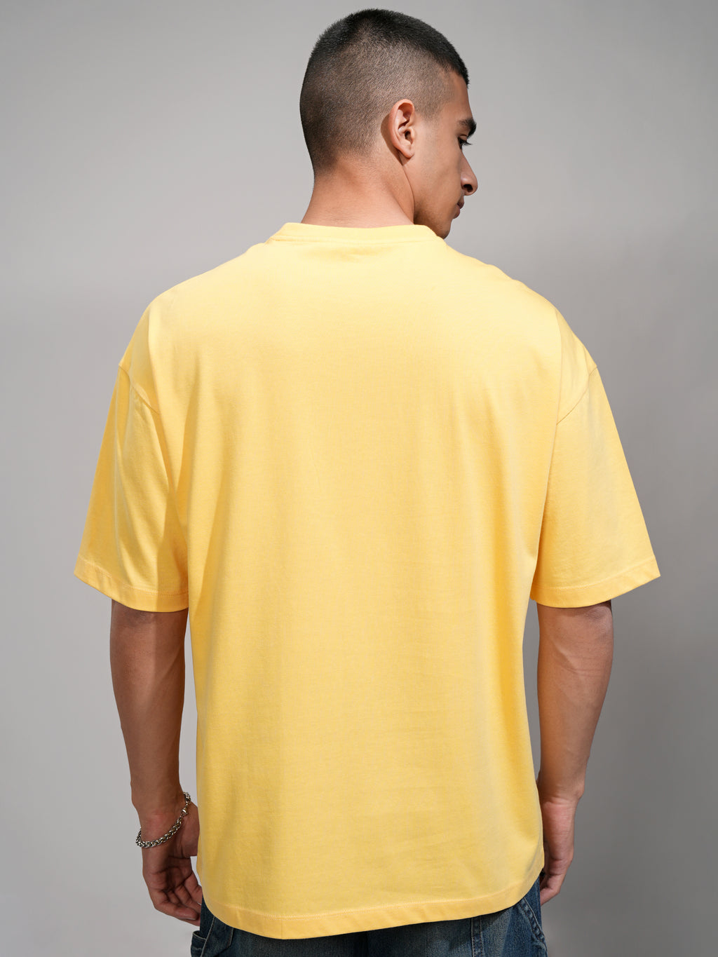 Highlander Men Yellow Printed Round Neck Oversized Fit T-Shirt - Yellow - Image 3
