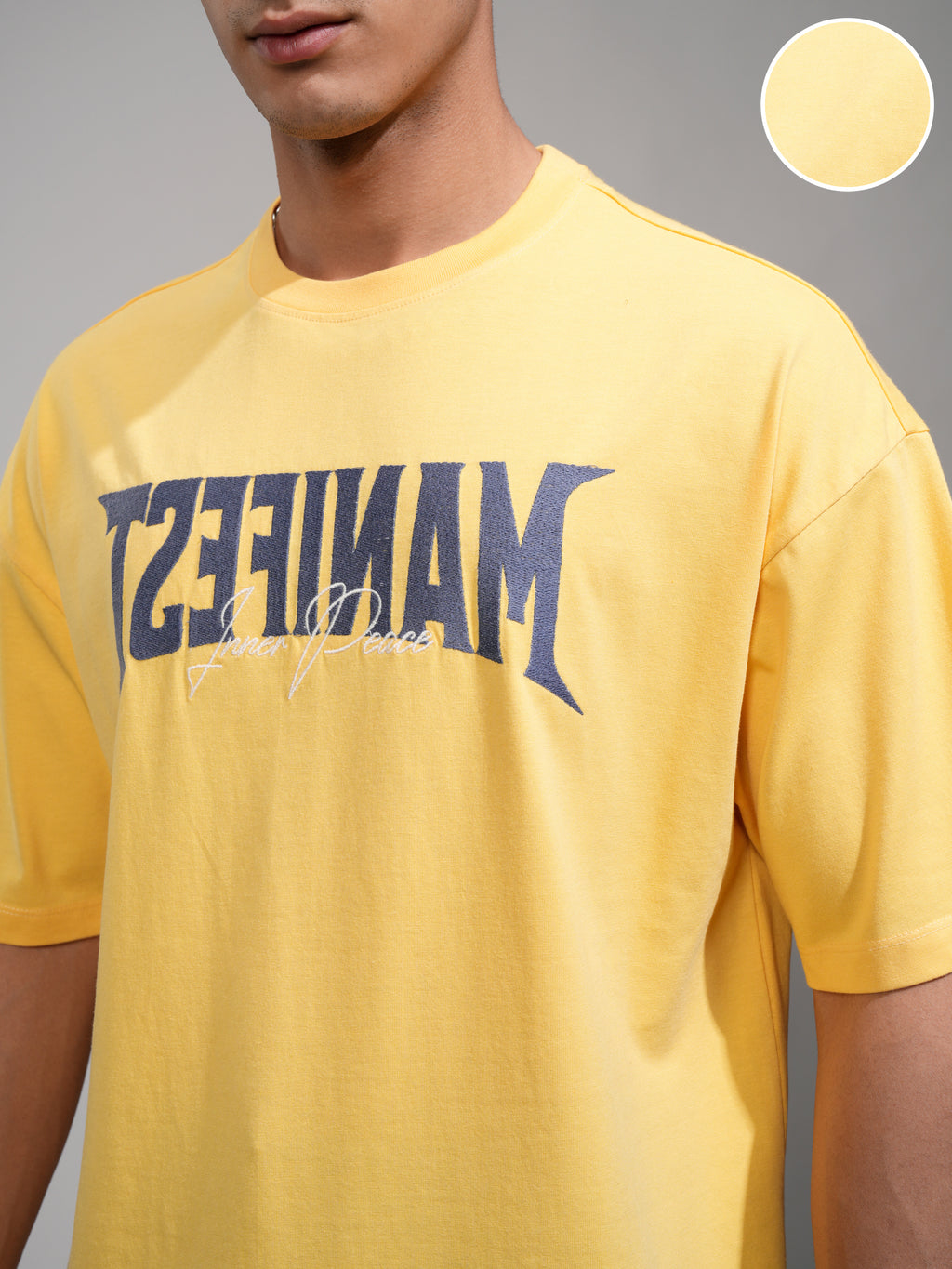Highlander Men Yellow Printed Round Neck Oversized Fit T-Shirt - Yellow - Image 5